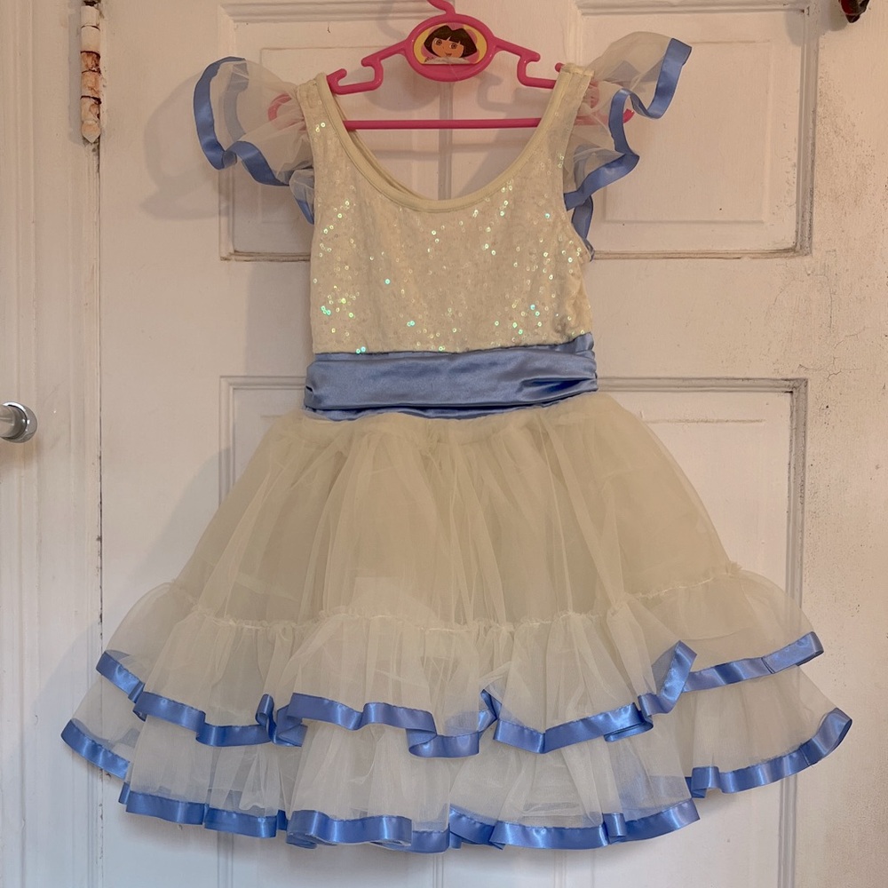 Weissman girl’s Blue and White tulle dance Dress in size small/SC
